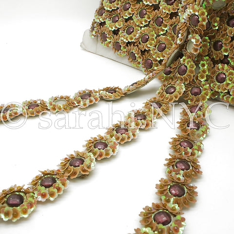 YELLOW BROWN FLOWERS TRIM - sarahi.NYC - Sarahi.NYC
