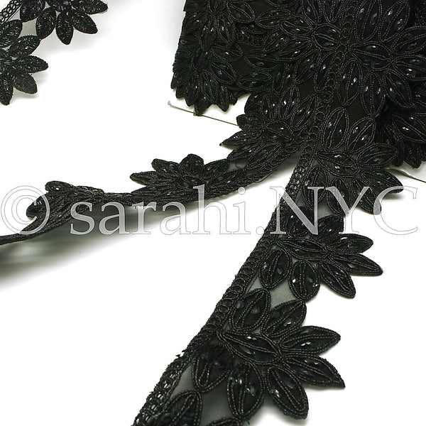BLACK RHINESTONE EDGING TRIM - sarahi.NYC - Sarahi.NYC