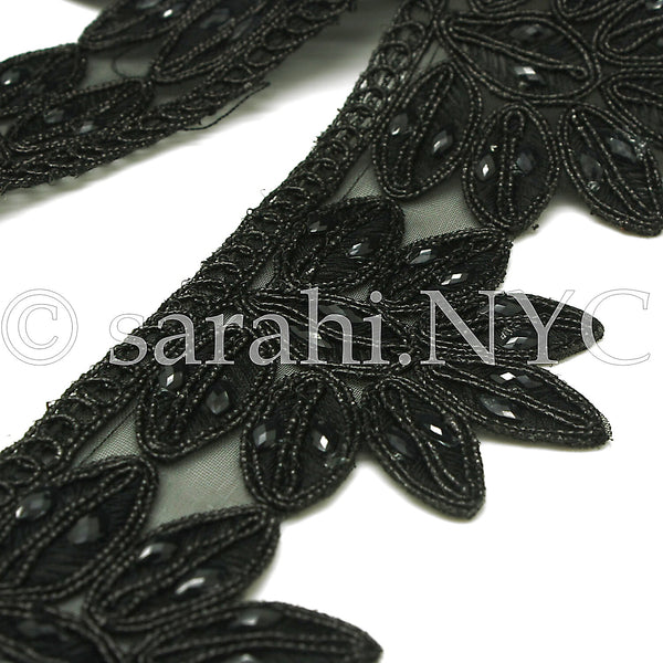 BLACK RHINESTONE EDGING TRIM - sarahi.NYC - Sarahi.NYC