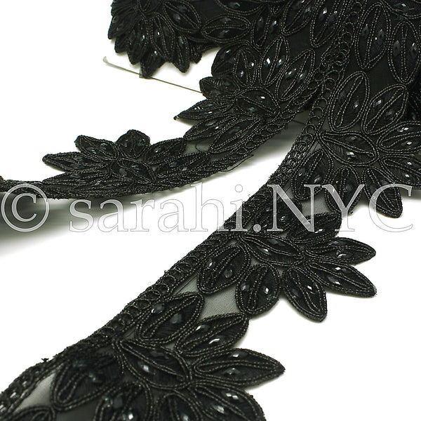BLACK RHINESTONE EDGING TRIM - sarahi.NYC - Sarahi.NYC