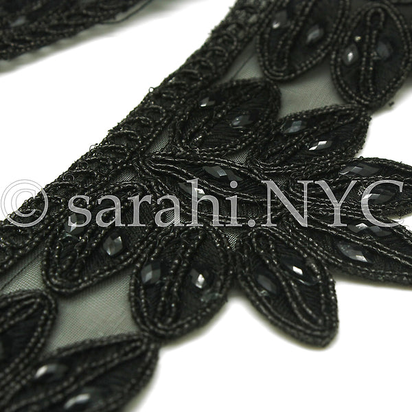 BLACK RHINESTONE EDGING TRIM - sarahi.NYC - Sarahi.NYC
