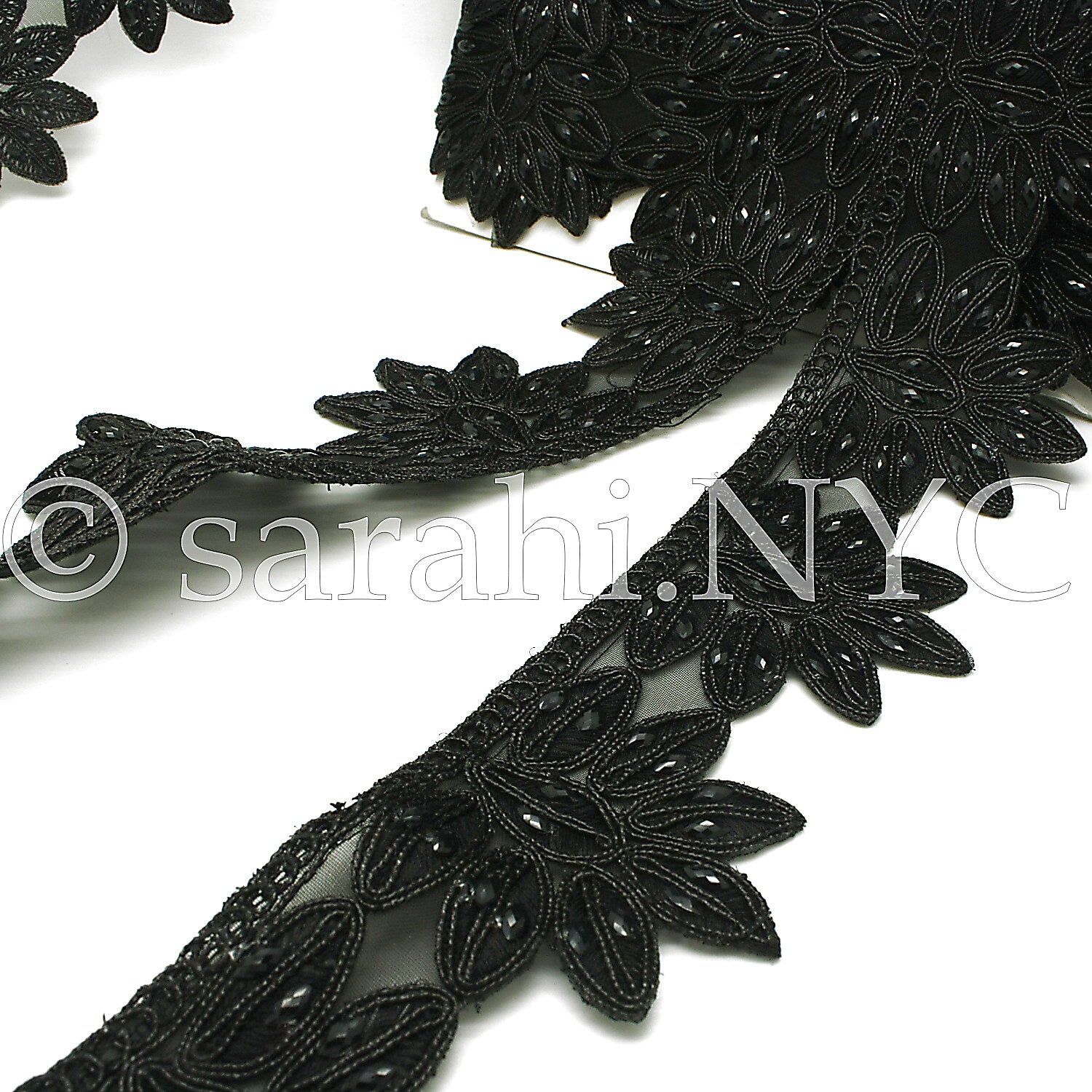 BLACK RHINESTONE EDGING TRIM - sarahi.NYC - Sarahi.NYC