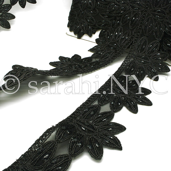 BLACK RHINESTONE EDGING TRIM - sarahi.NYC - Sarahi.NYC