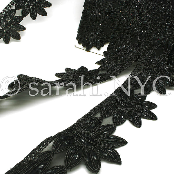 BLACK RHINESTONE EDGING TRIM - sarahi.NYC - Sarahi.NYC