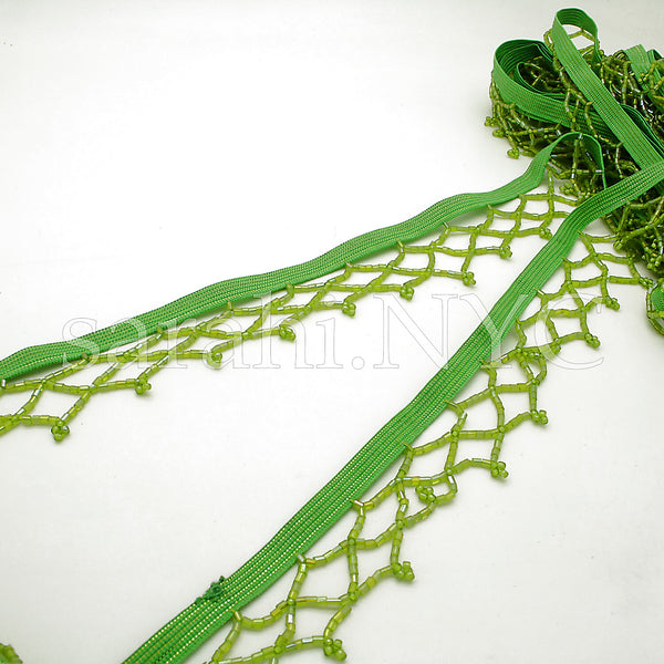 LIME GREEN BEADED FRINGE - sarahi.NYC - Sarahi.NYC