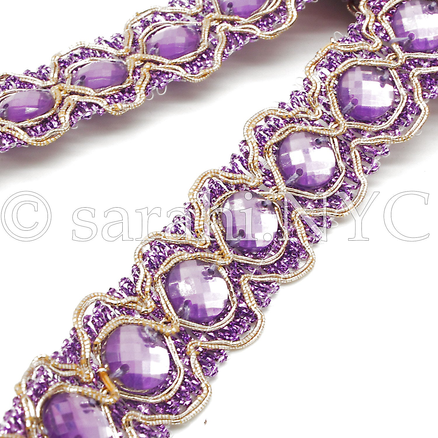 LILAC CIRCLE RHINESTONE TRIM - sarahi.NYC - Sarahi.NYC