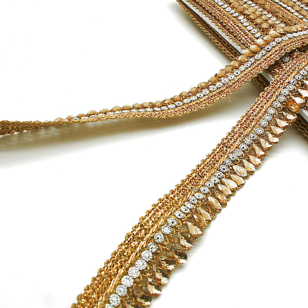 GOLD SILVER RHINESTONE EDGING TRIM - sarahi.NYC