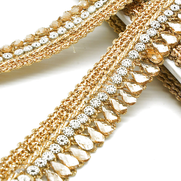 GOLD SILVER RHINESTONE EDGING TRIM - sarahi.NYC