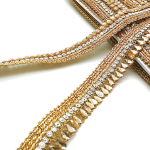 GOLD SILVER RHINESTONE EDGING TRIM - sarahi.NYC