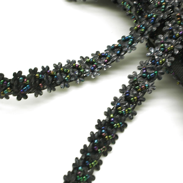 BLACK SEQUIN FLOWER TRIM - sarahi.NYC