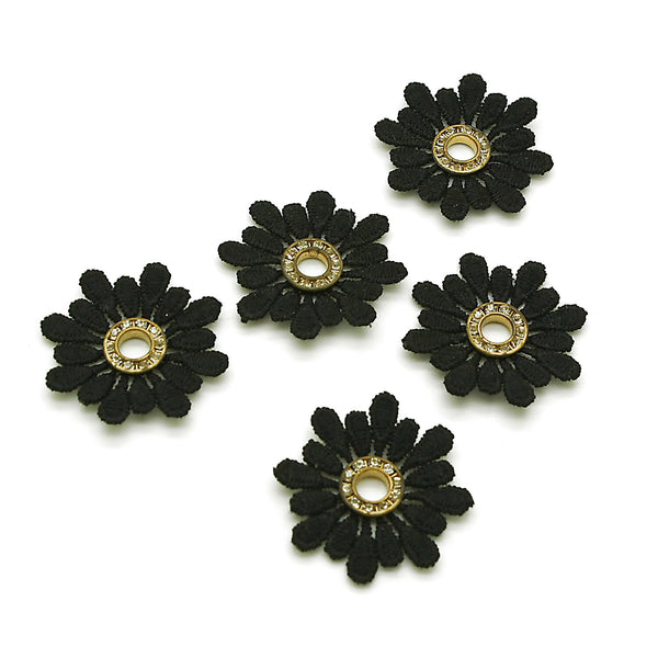 5 X BLACK FLOWER MOTIFS - SARAHI.NYC
