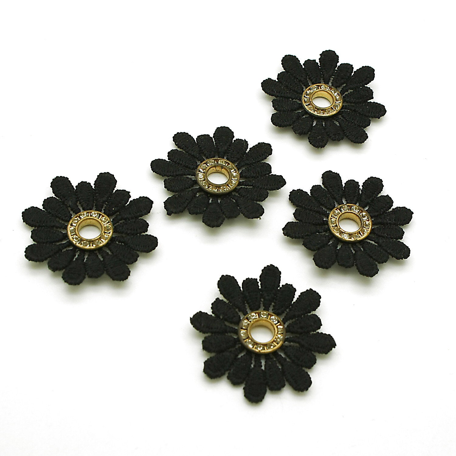 5 X BLACK FLOWER MOTIFS - SARAHI.NYC