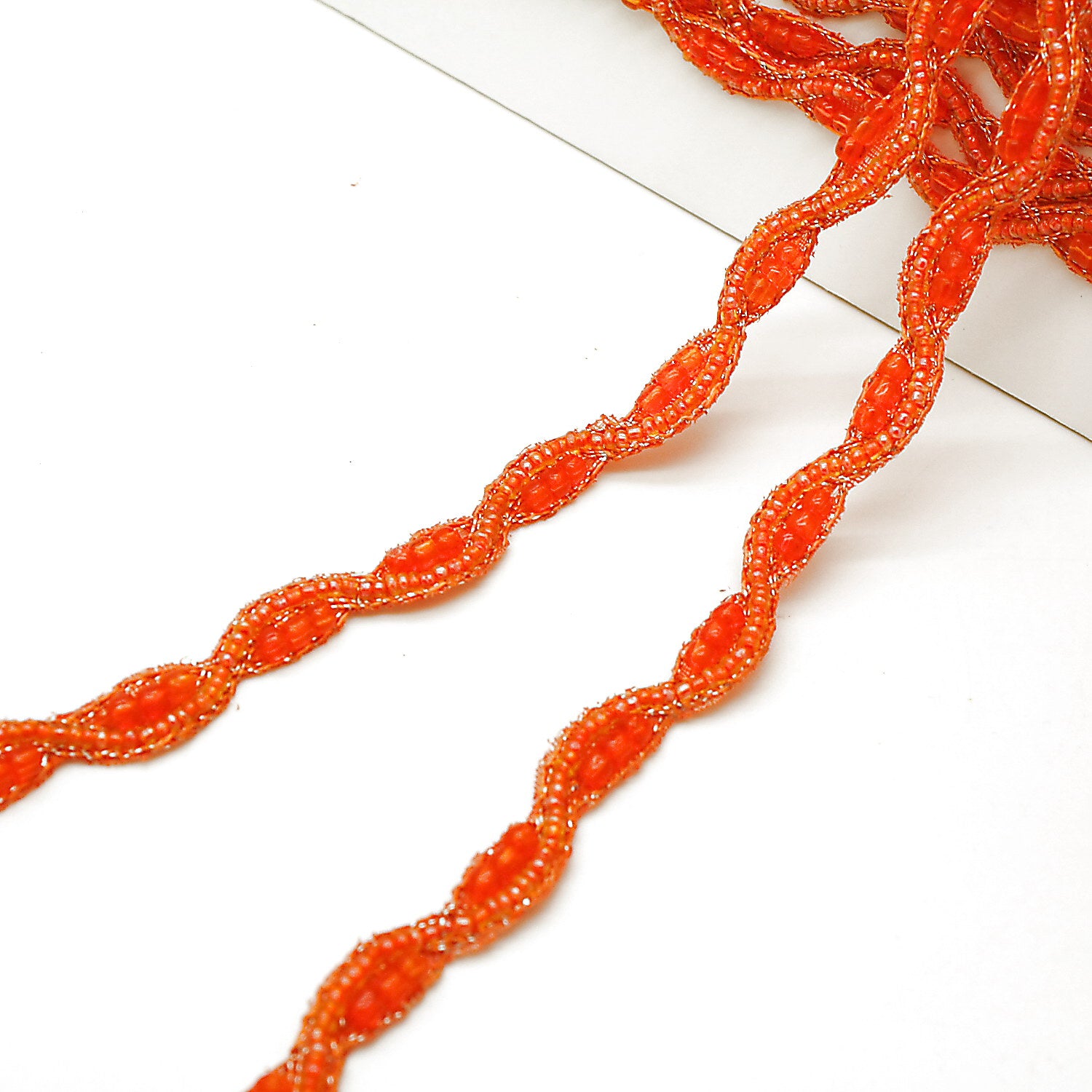 ORANGE WAVE BEADED TRIM - sarahi.NYC