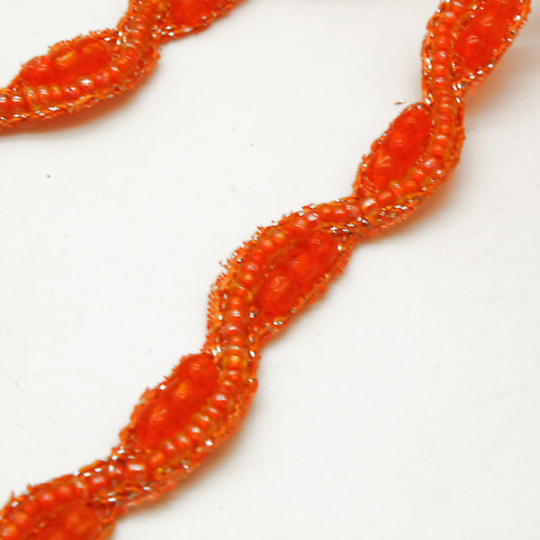 ORANGE WAVE BEADED TRIM - sarahi.NYC