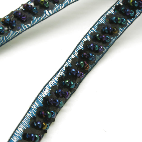 BLUE BEADED TRIM - sarahi.NYC