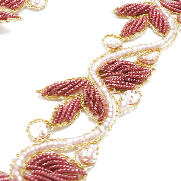 PINK BEADED TRIM - sarahi.NYC