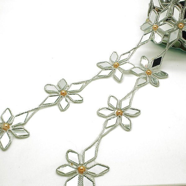 SILVER FLOWER MIRROR TRIM - sarahi.NYC