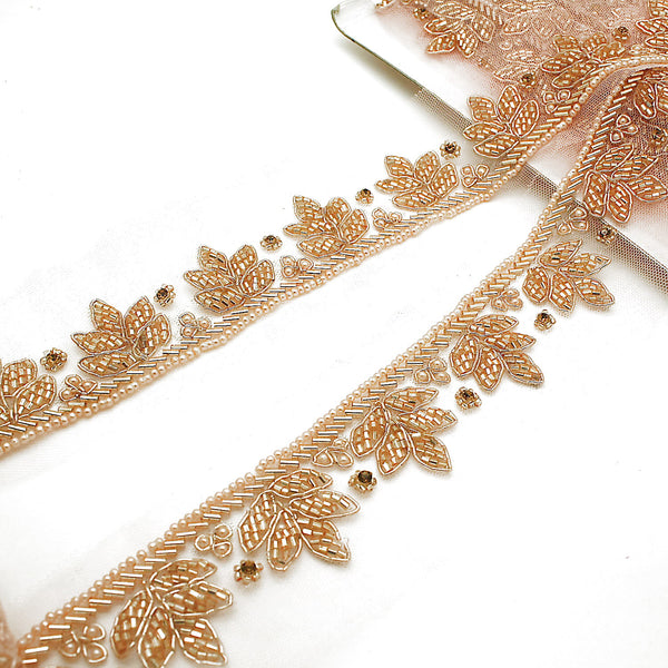 LIGHT PINK NET RHINESTONE TRIM - sarahi.NYC