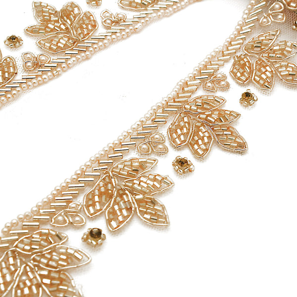 LIGHT PINK NET RHINESTONE TRIM - sarahi.NYC