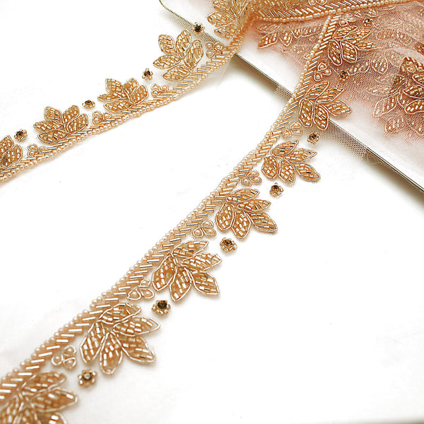 LIGHT PINK NET RHINESTONE TRIM - sarahi.NYC