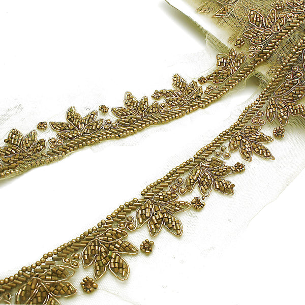 ANTIQUE GOLD NET RHINESTONE TRIM - sarahi.NYC