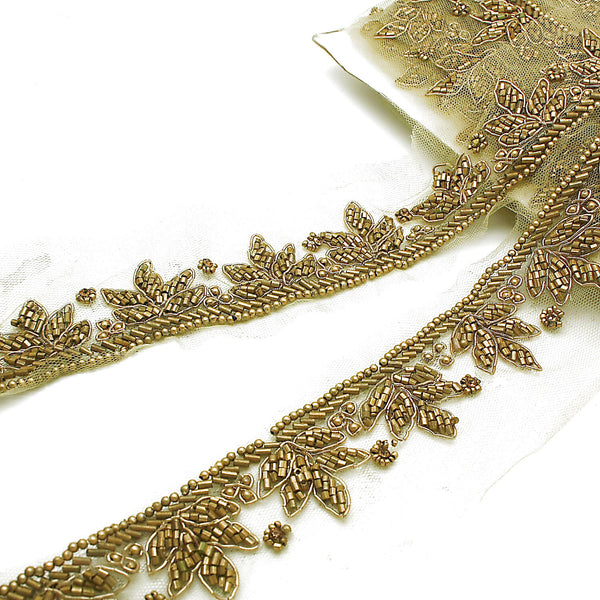 ANTIQUE GOLD NET RHINESTONE TRIM - sarahi.NYC