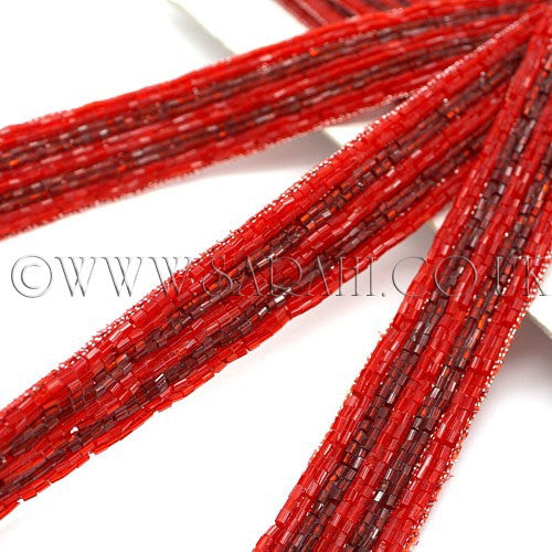 RED MAROON BUGLE BEAD  TRIM - sarahi.NYC - Sarahi.NYC
