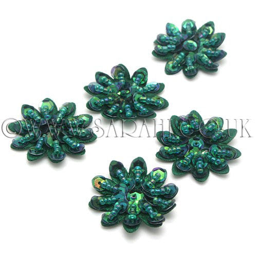 5 X GREEN FLOWER MOTIFS - SARAHI.NYC - Sarahi.NYC
