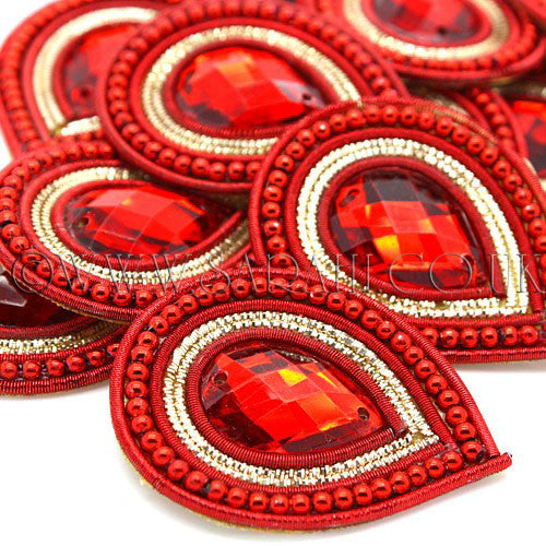 RED TEAR DROP MOTIF - sarahi.NYC - Sarahi.NYC