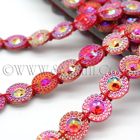 RED PINK CIRCLE TRIM - sarahi.NYC - Sarahi.NYC