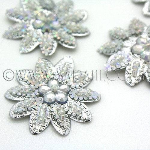 5 X SILVER FLOWER MOTIFS - SARAHI.NYC - Sarahi.NYC