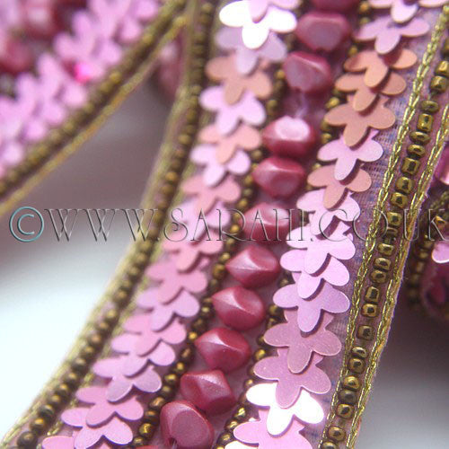 PINK SEQUIN BEADED  TRIM - sarahi.NYC - Sarahi.NYC