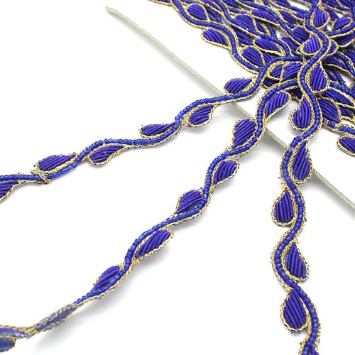 BLUE GOLD BEADED TRIM - sarahi.NYC - Sarahi.NYC