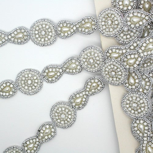 SILVER CRYSTAL & PEARL TRIM - sarahi.NYC - Sarahi.NYC