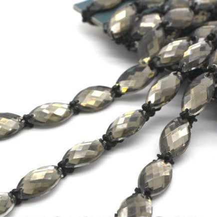 GUNMETAL GRAY RHINESTONE TRIM - sarahi.NYC - Sarahi.NYC