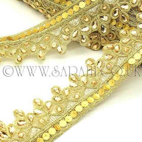 GOLD  RHINESTONE edging trim