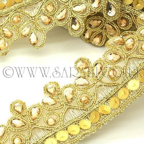 GOLD  RHINESTONE edging trim