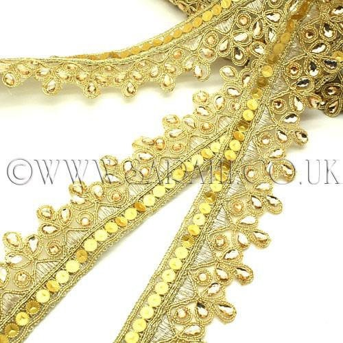 GOLD  RHINESTONE edging trim