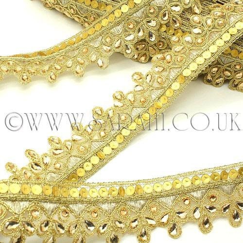 GOLD  RHINESTONE edging trim