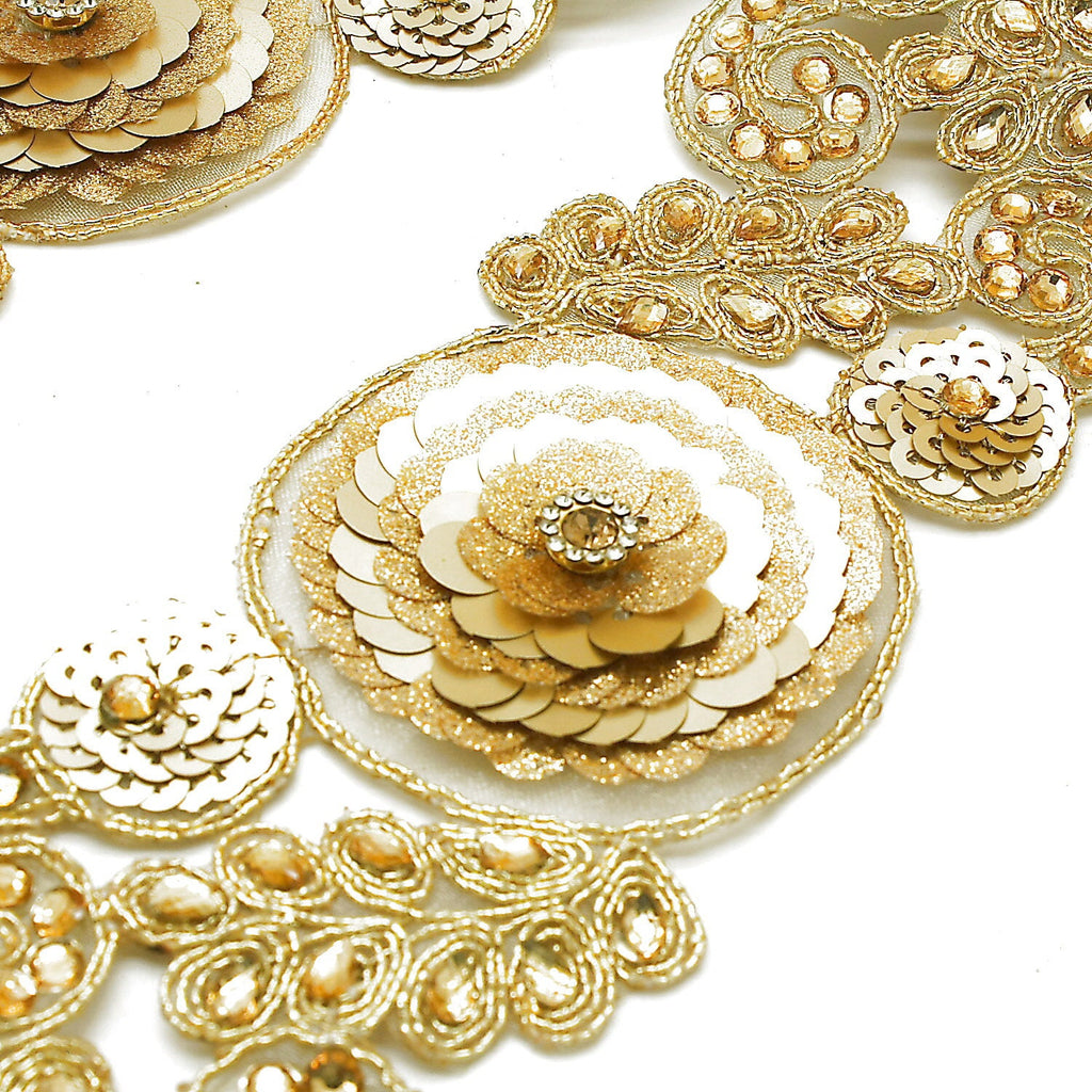 GOLD RHINESTONE SEQUIN trim