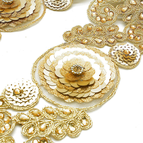 GOLD RHINESTONE SEQUIN trim