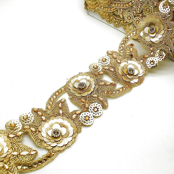 GOLD RHINESTONE SEQUIN trim