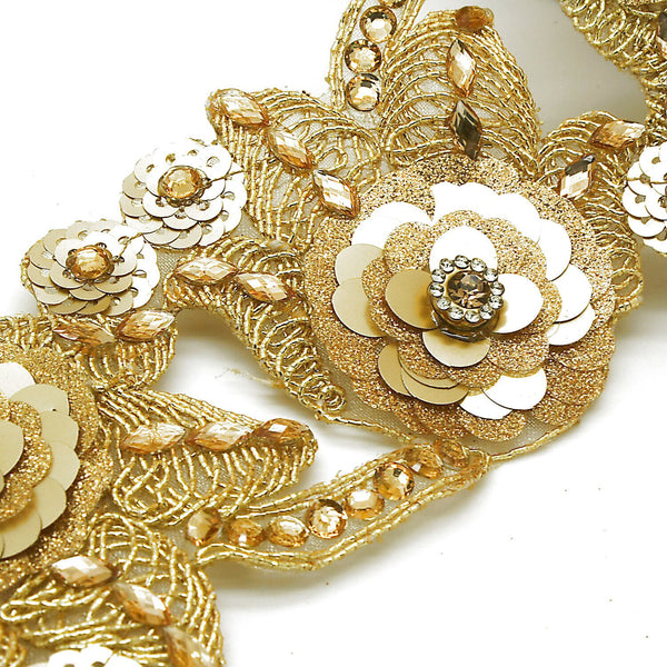 GOLD RHINESTONE SEQUIN trim