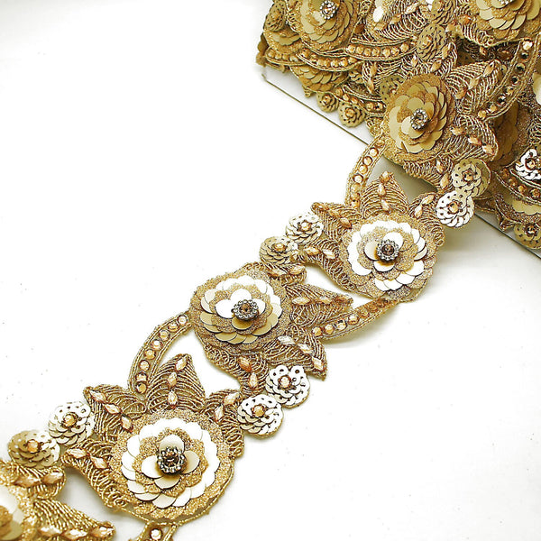 GOLD RHINESTONE SEQUIN trim