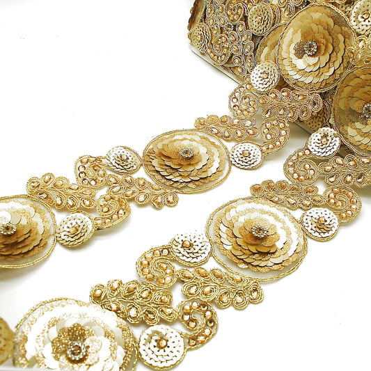 GOLD RHINESTONE SEQUIN trim