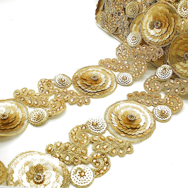 GOLD RHINESTONE SEQUIN trim