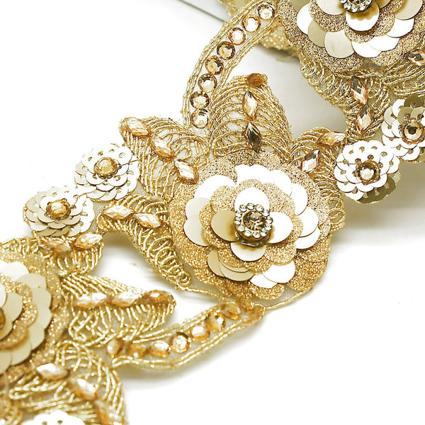 GOLD RHINESTONE SEQUIN trim