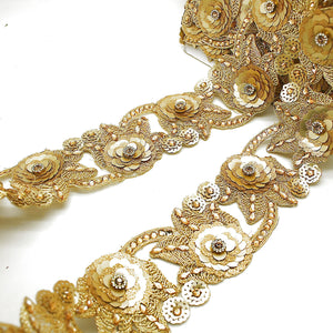 GOLD RHINESTONE SEQUIN trim