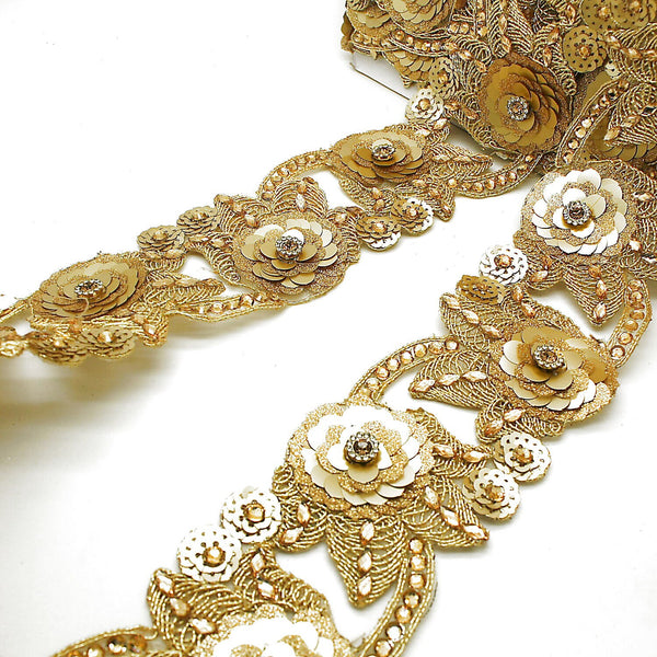 GOLD RHINESTONE SEQUIN trim