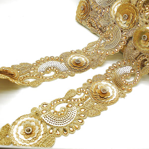 GOLD RHINESTONE SEQUIN trim